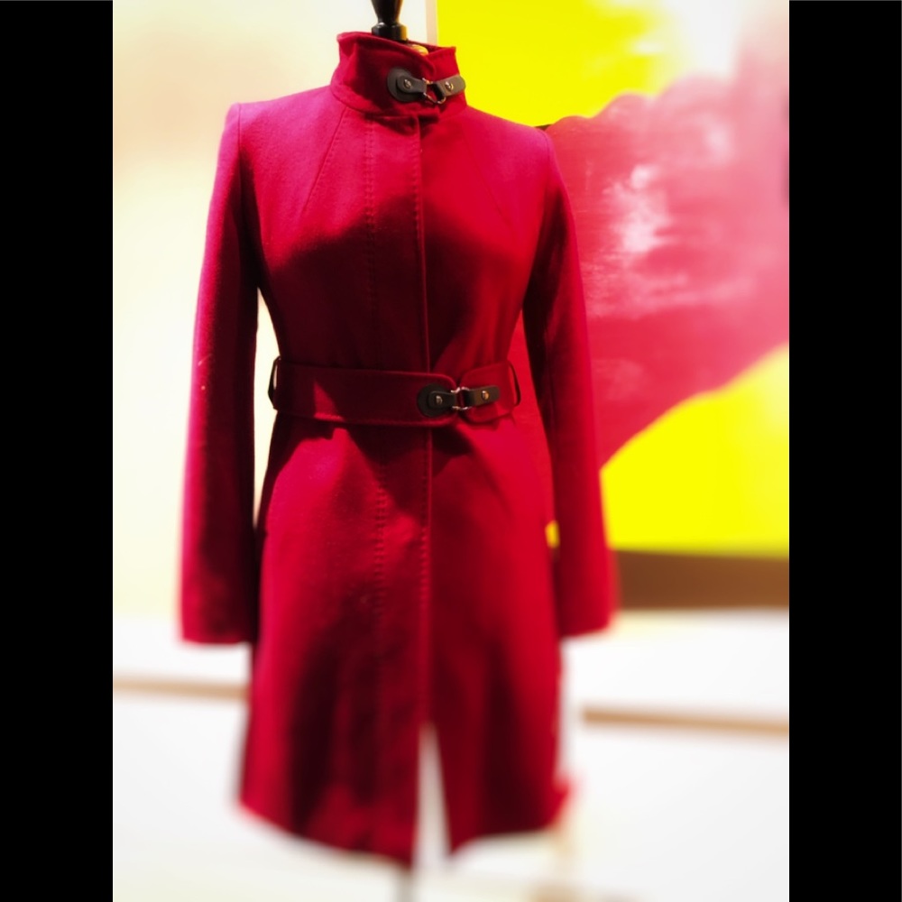 Via Spiga Cherry Red ’Modello’ Coat with Tags